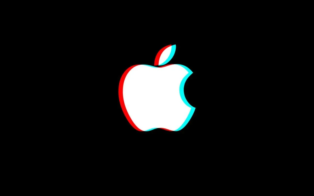 apple logo anaglyph