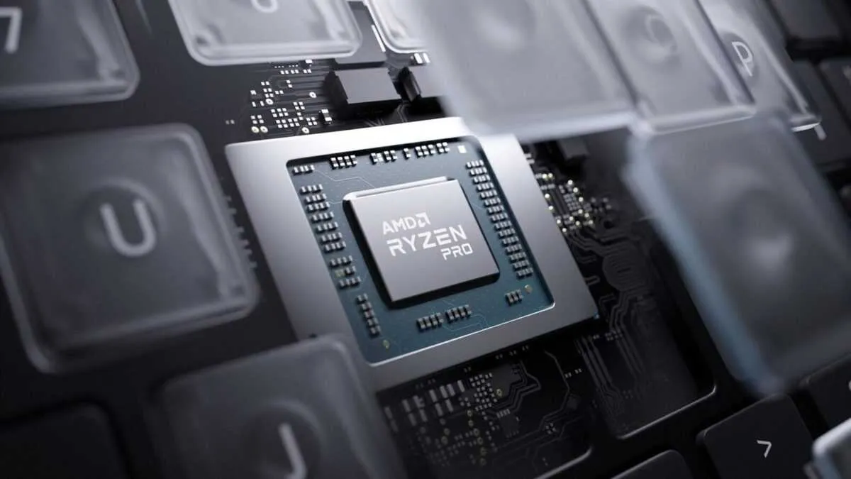 shot amd ryzen pro mobile processor
