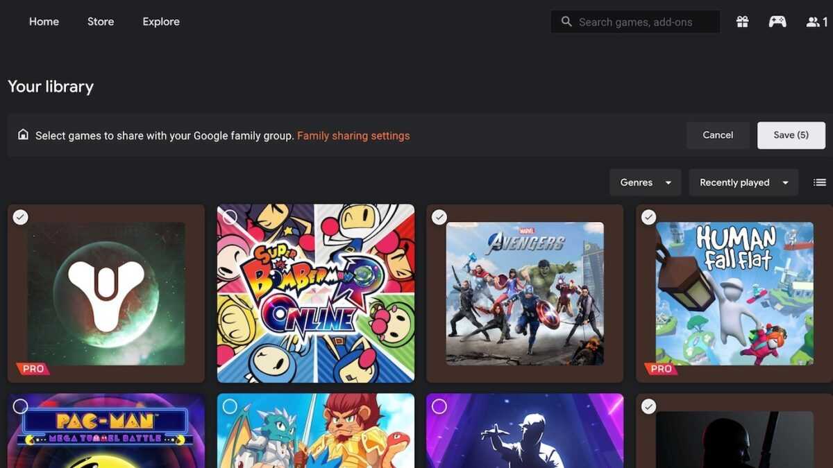 stadia search bar