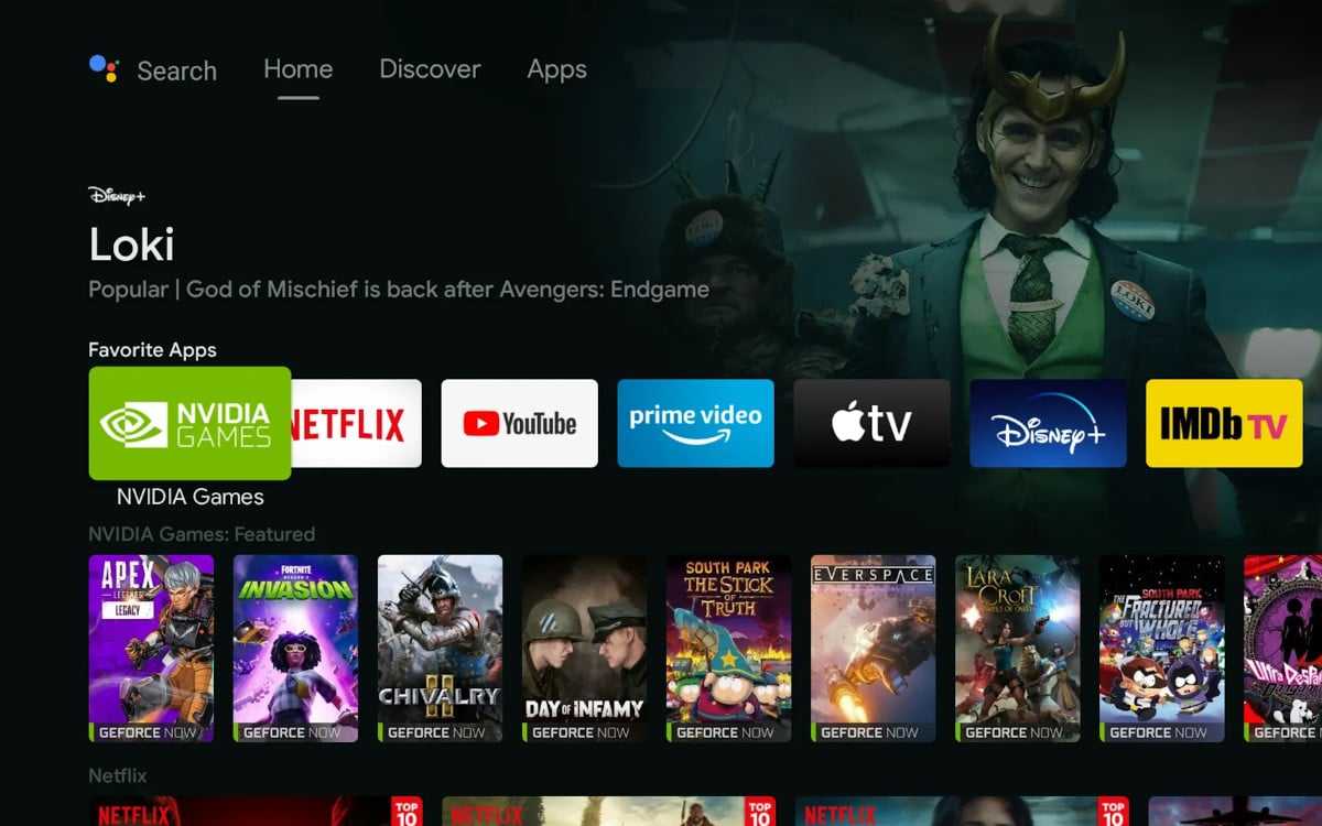 nvidia shield interface google tv