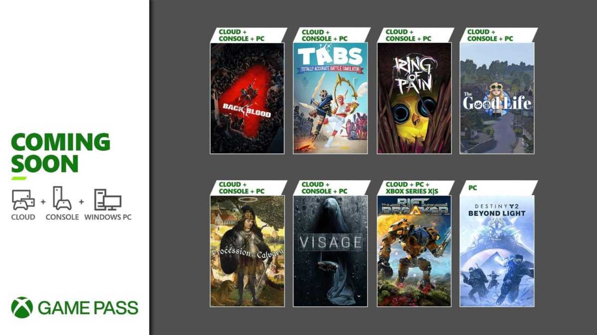 Xbox Game Pass ottiene Back 4 Blood, Destiny 2: Beyond Light, Riftbreaker e altro 8 Today Coming Soon October