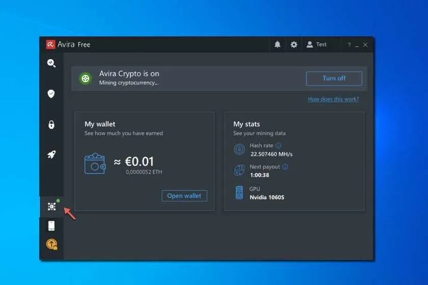 avira antivirus mining