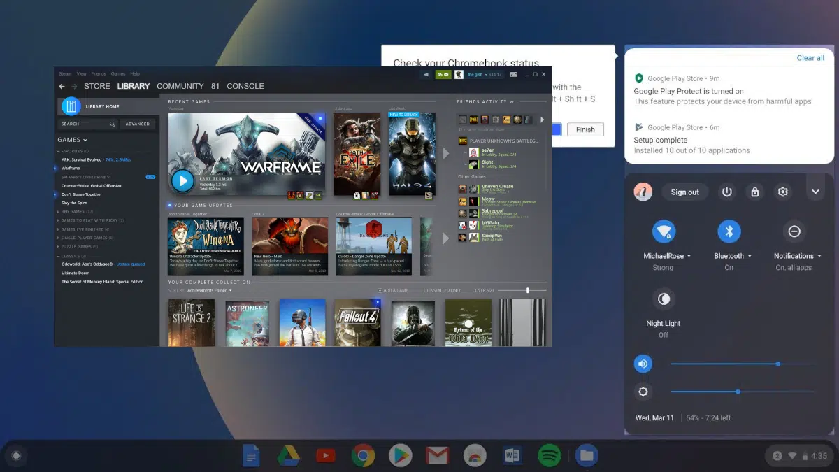 Steam en Chrome OS