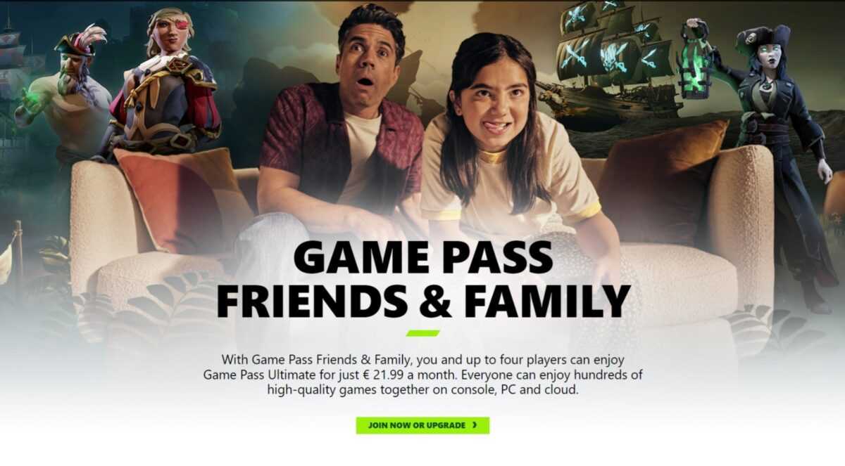 xbox game pass friends and family