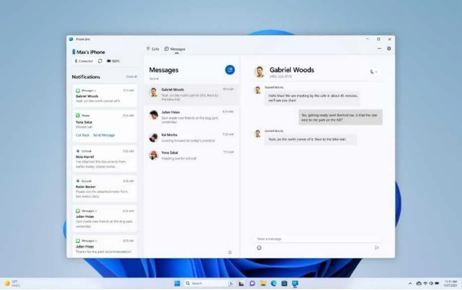 Windows 11 supporta finalmente iMessage in modo nativo tramite l'app Connected Mobile 10 w11 iphone