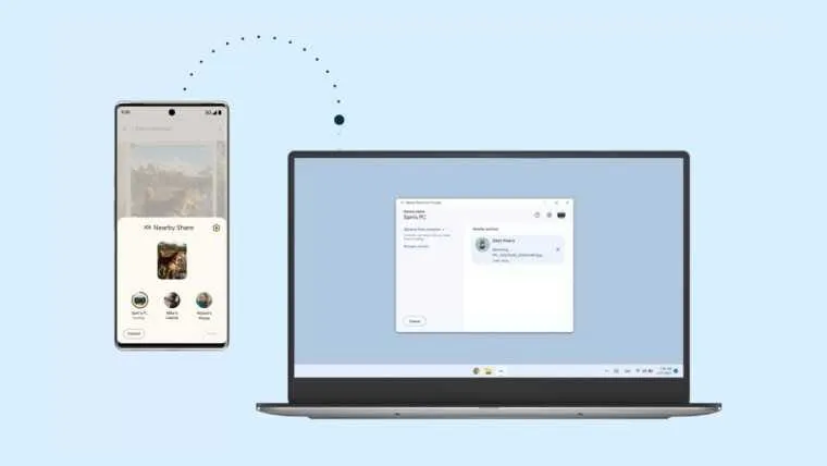 La funzione di condivisione di file da Android a Windows nelle vicinanze di Google è ora disponibile in tutto il mondo 12 nearby share