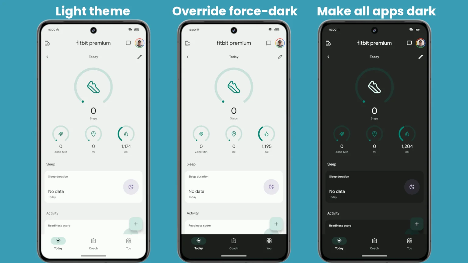 Android 15 make all apps dark comparison Fitbit 1536w 864h.png