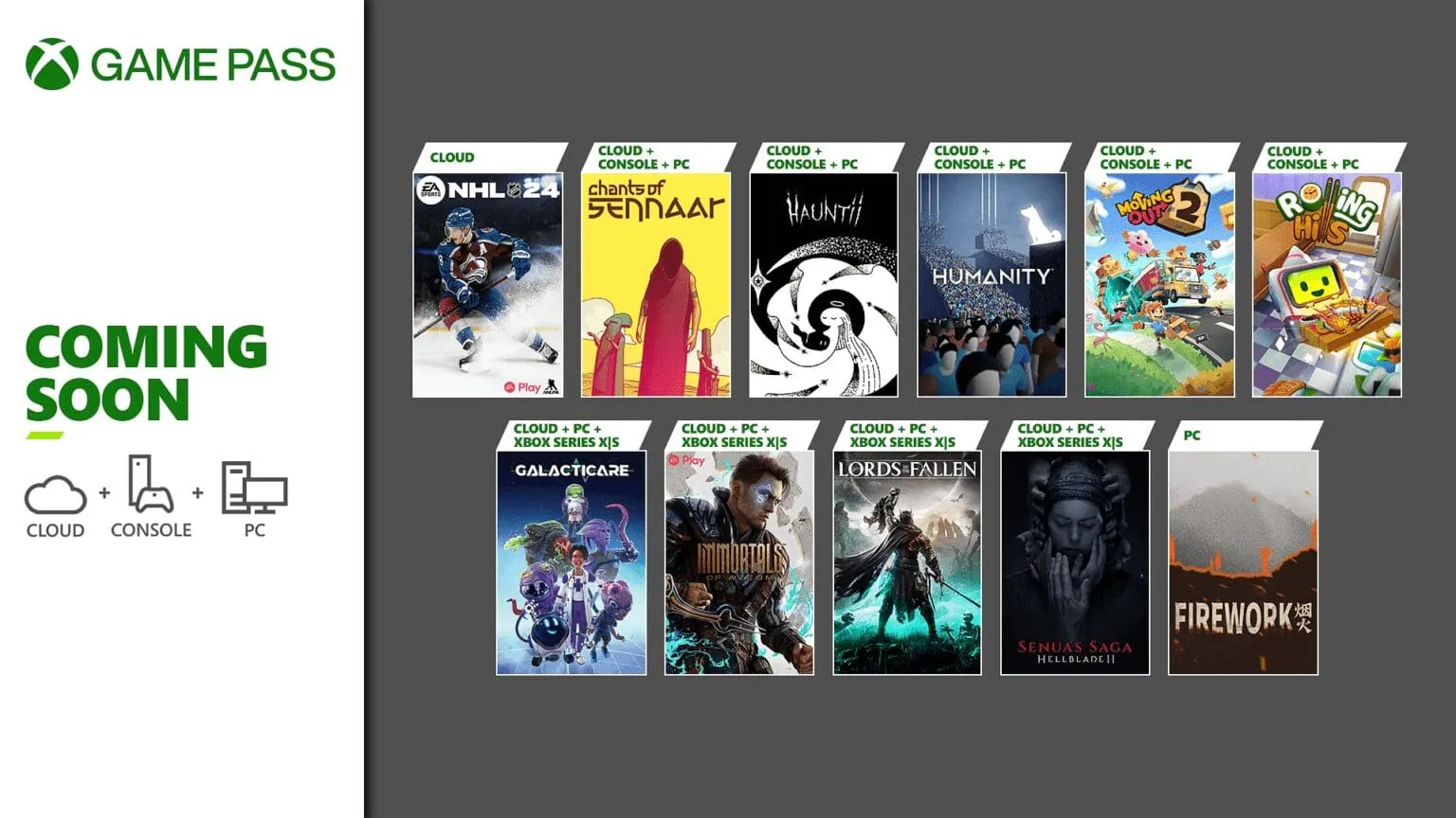 Xbox Game Pass include Hellblade II, Lords of the Fallen, Immortals of Aveum e altro ancora 11 TW Coming Soon 5.14.2024 6ea7c5665e4ed25634f8 1536x864 1