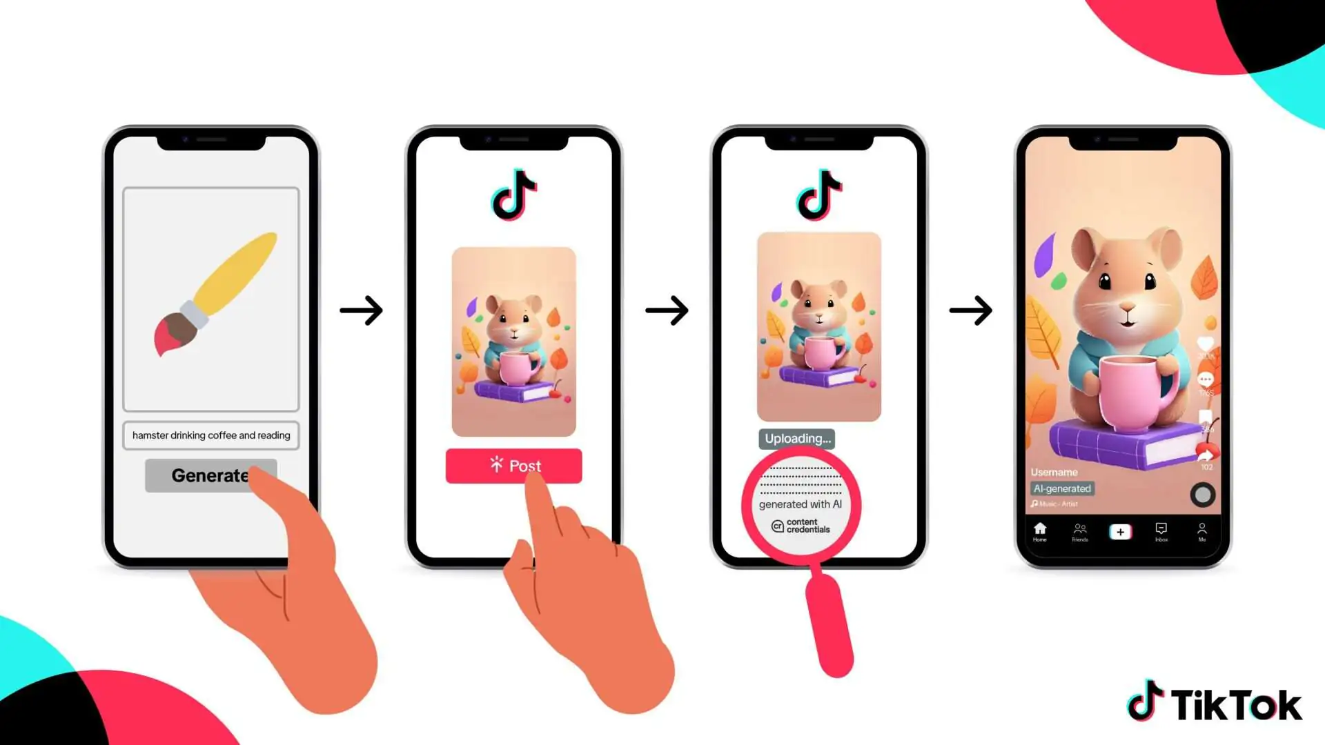 tiktok lable ai generated content third party