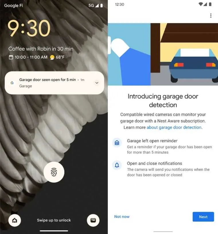 google home garage door detection