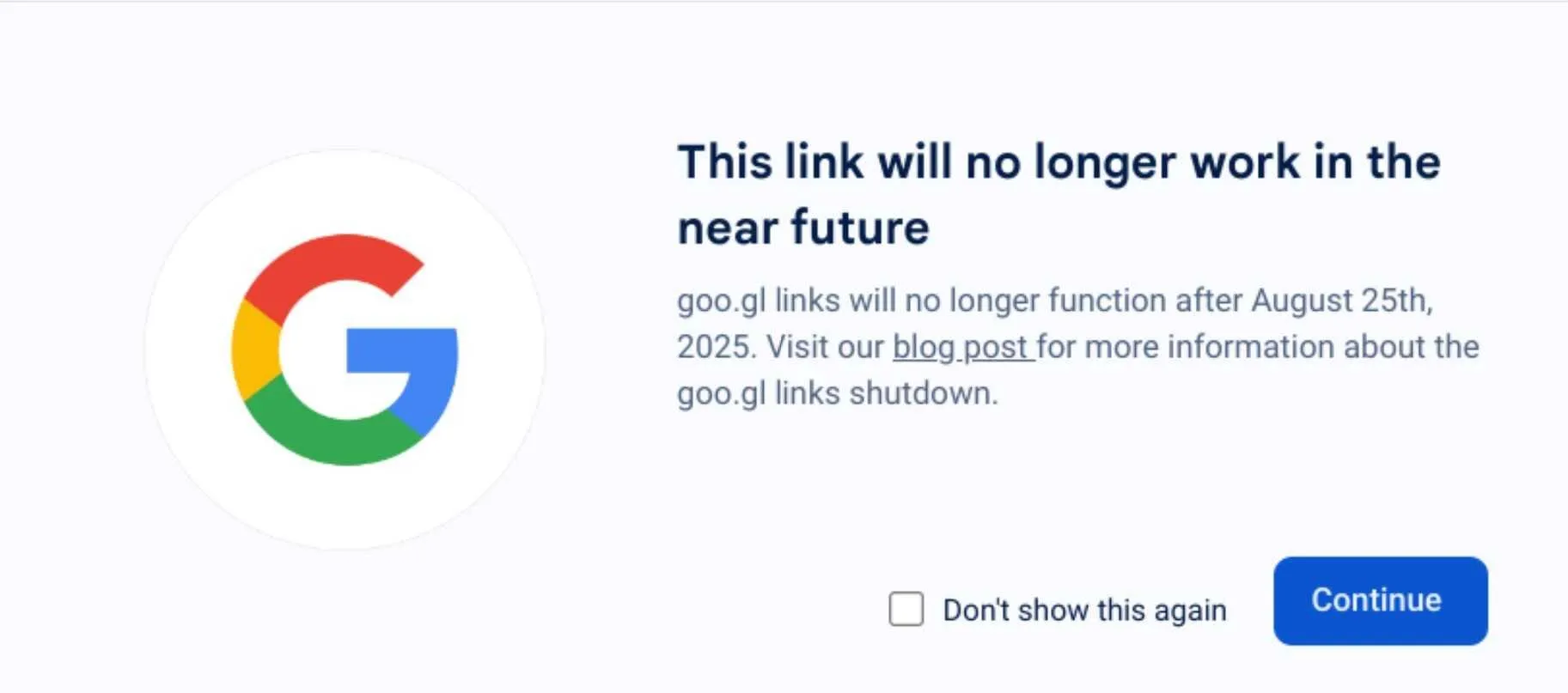 I link goo.gl di Google non funzioneranno più dopo il 25 agosto 12 google url shortner
