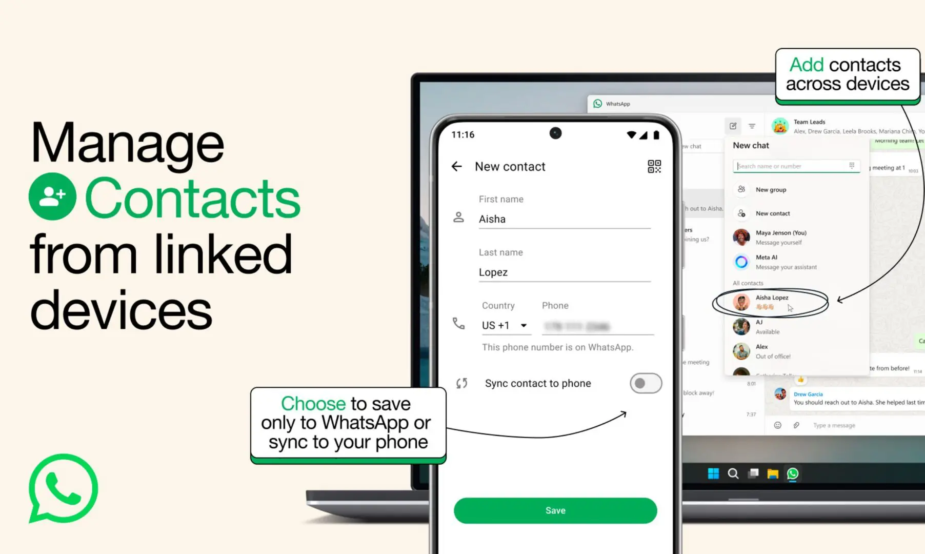 whatsapp contacts