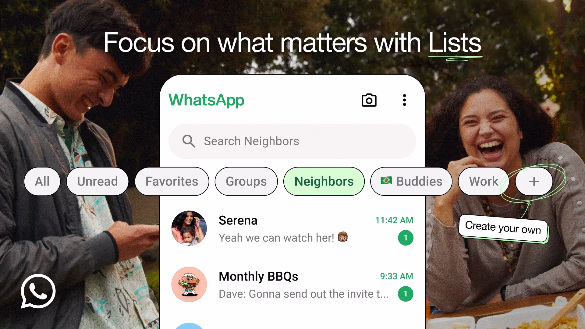 whatsapp custom list