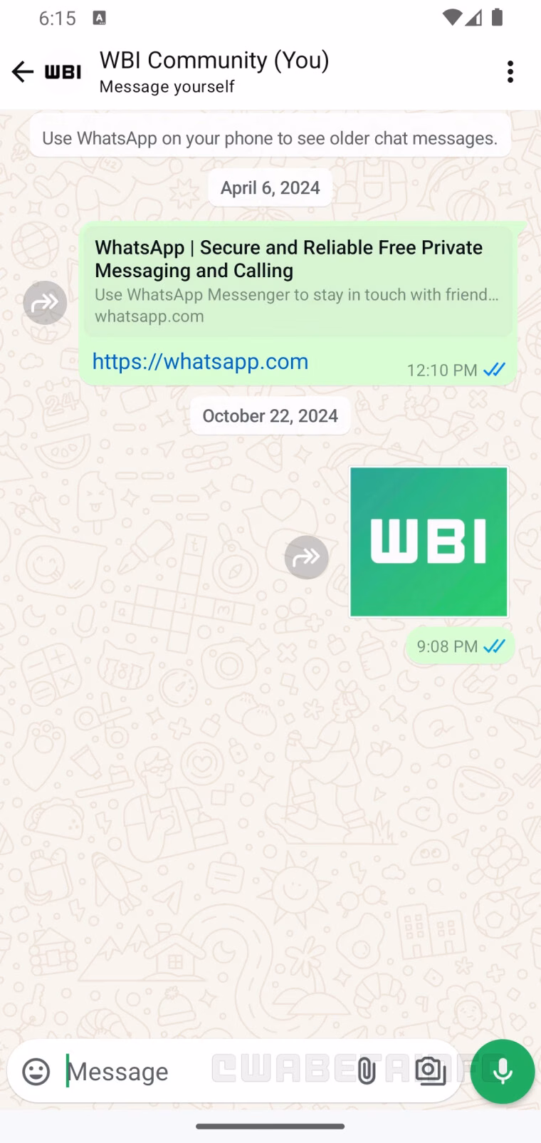 whatsapp gallery shortcut