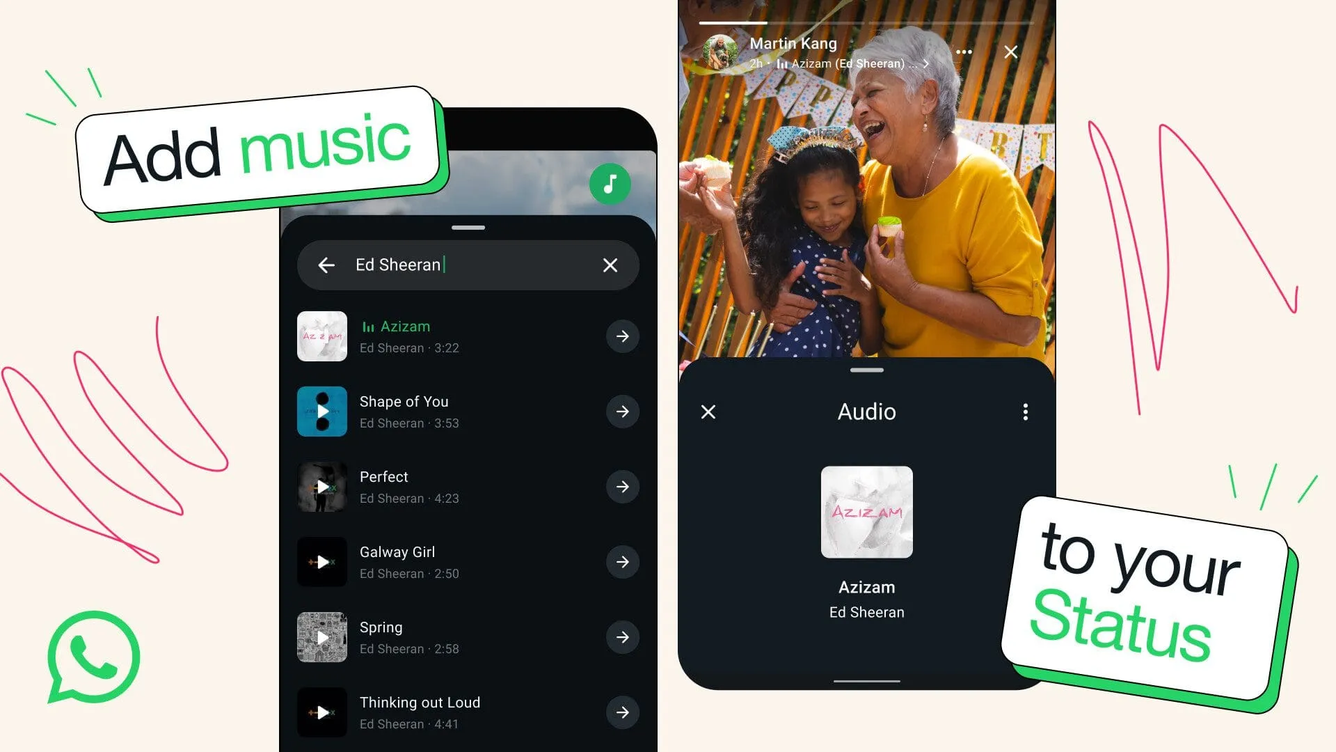 whatsapp add music feature