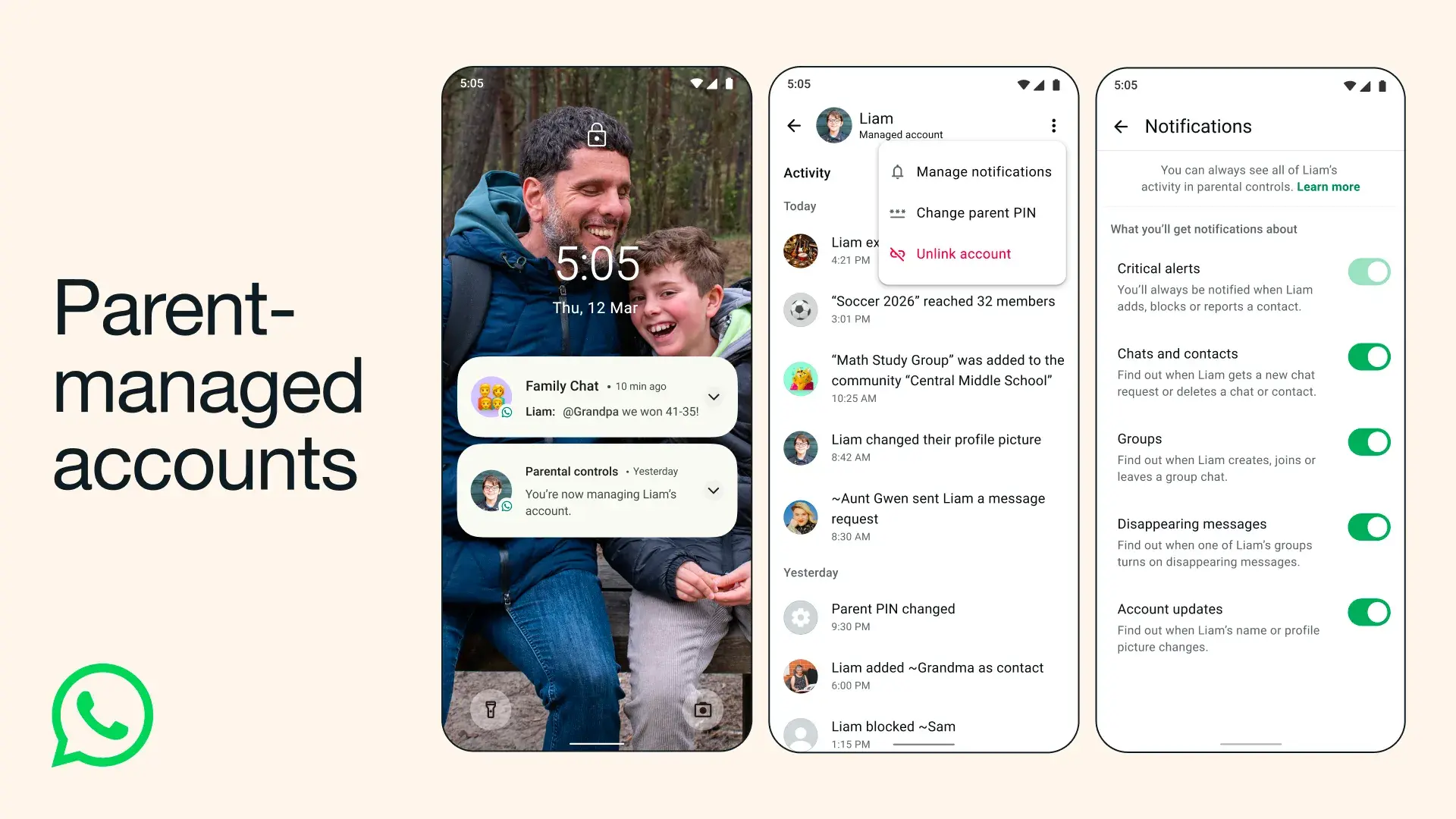 WhatsApp apre ai più piccoli: arrivano gli account gestiti dai genitori 13 whatsapp parent managed accounts