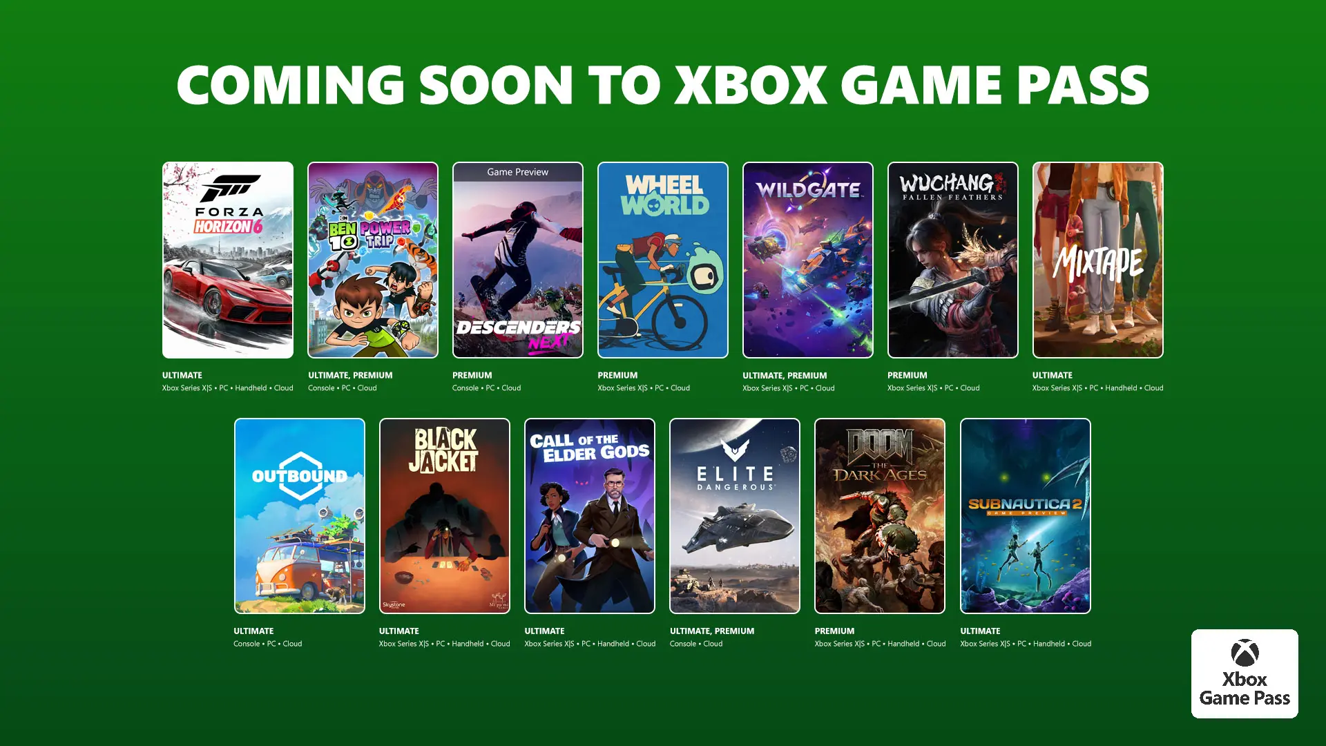 xbox gamepass announcement