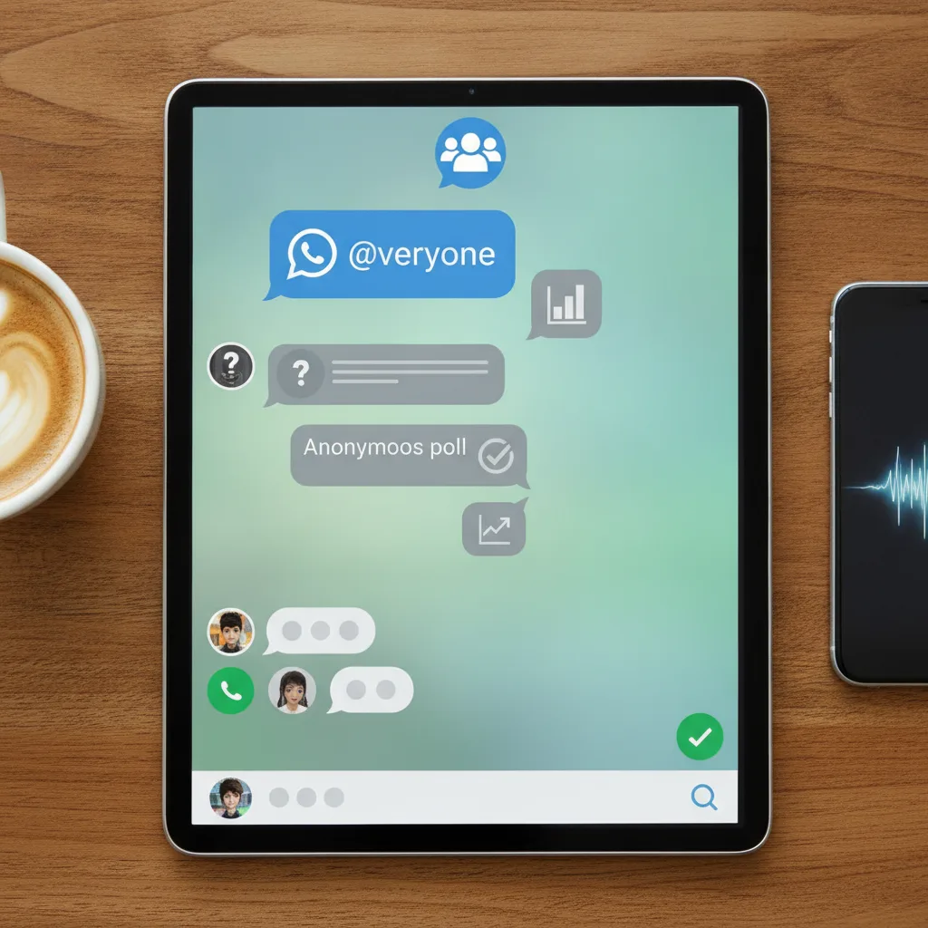 WhatsApp stravolge le chat di gruppo: arrivano le menzioni @tutti, i sondaggi anonimi e altre novità