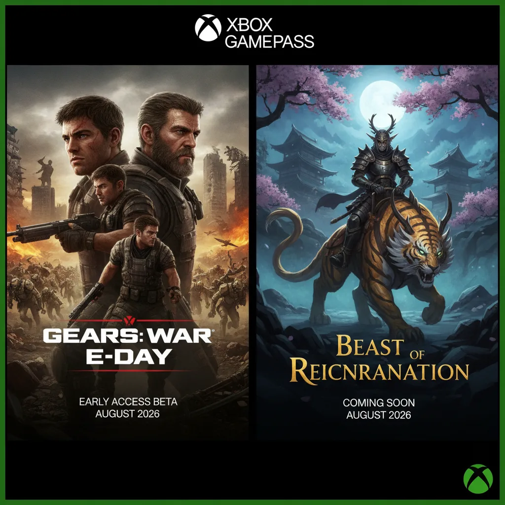 Xbox Game Pass, prima metà di agosto 2026: al via l'Accesso Anticipato alla Beta di Gears of War: E-Day e l'arrivo di Beast of Reincarnation